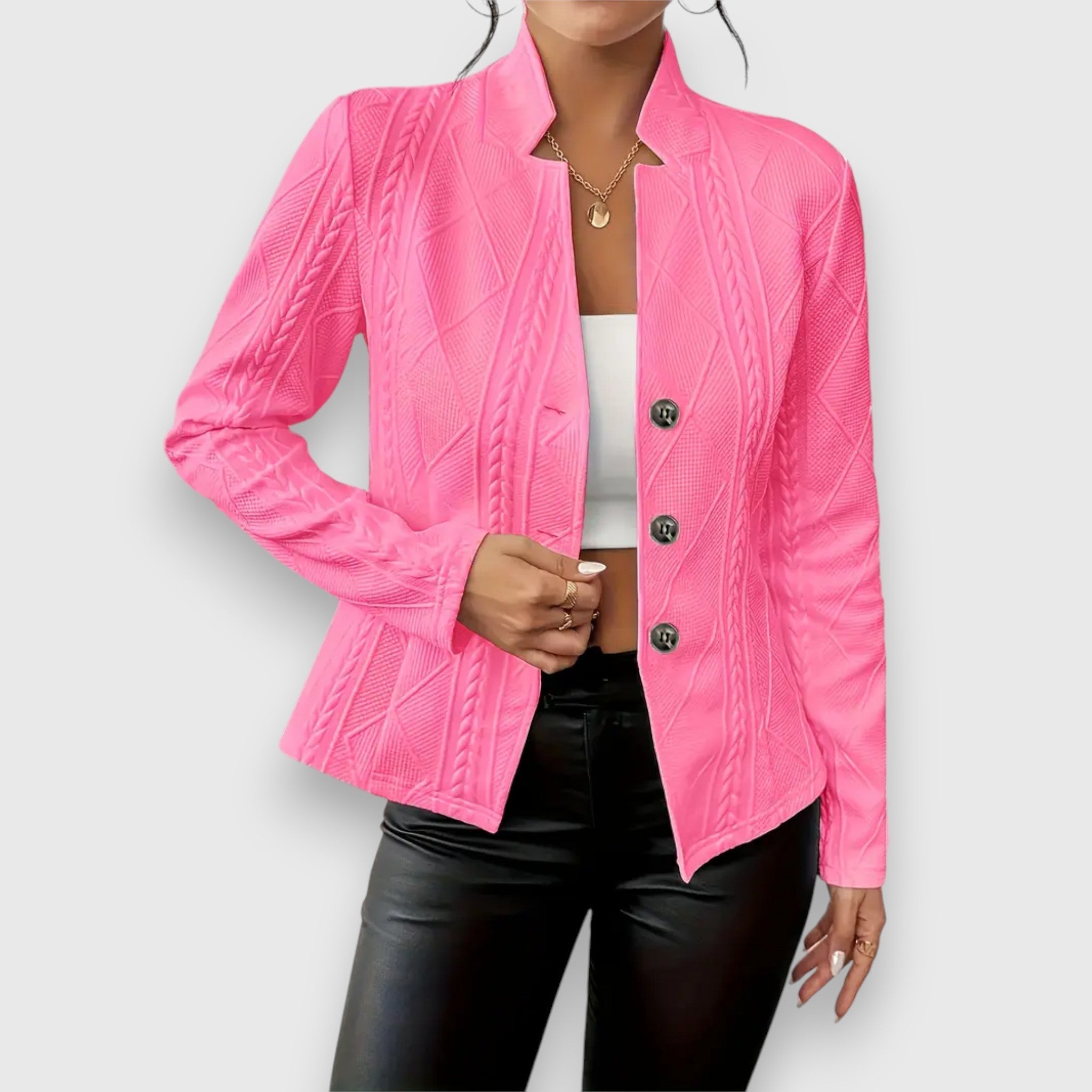Women's Formal Work Blazer Jacket | Textured