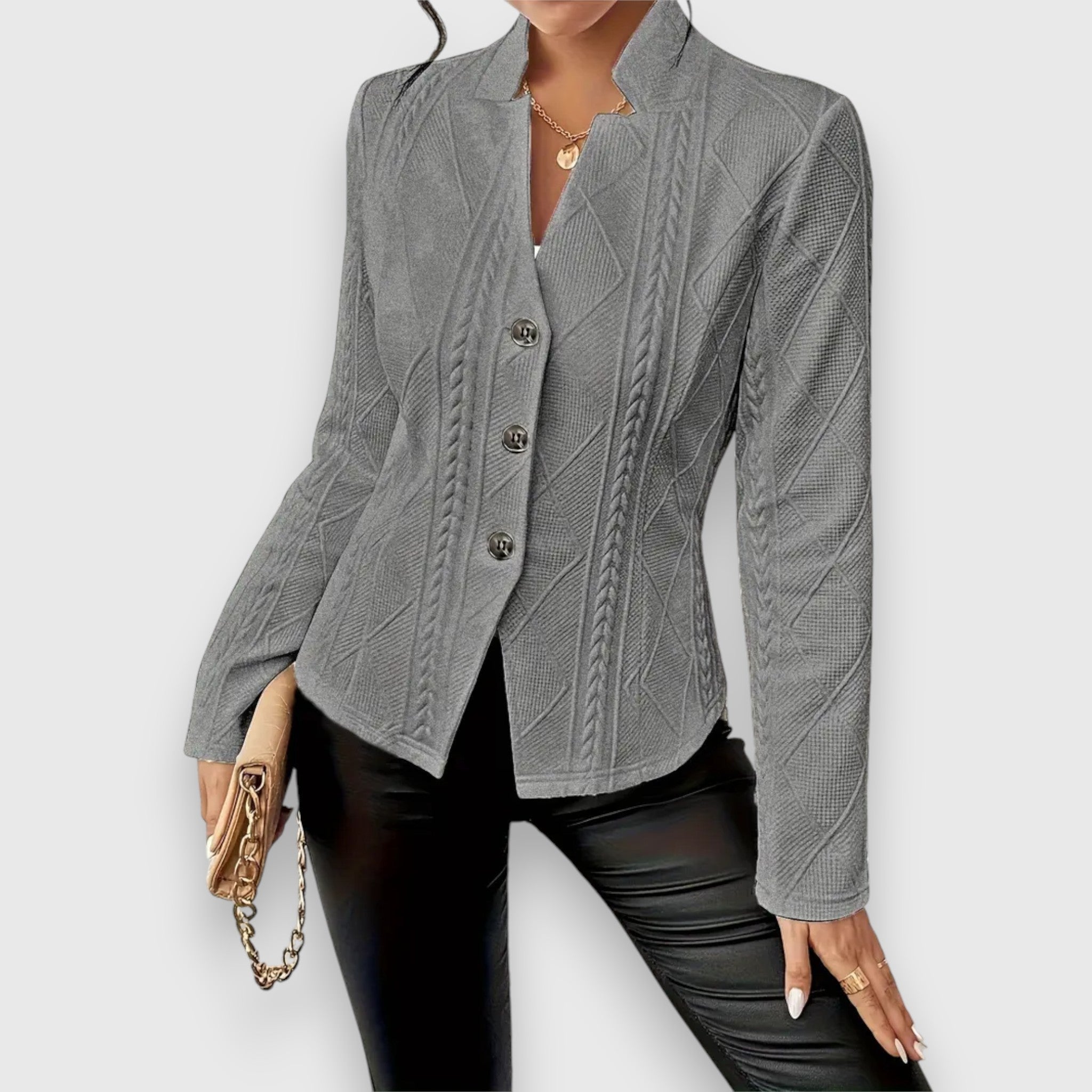 Women's Formal Work Blazer Jacket | Textured
