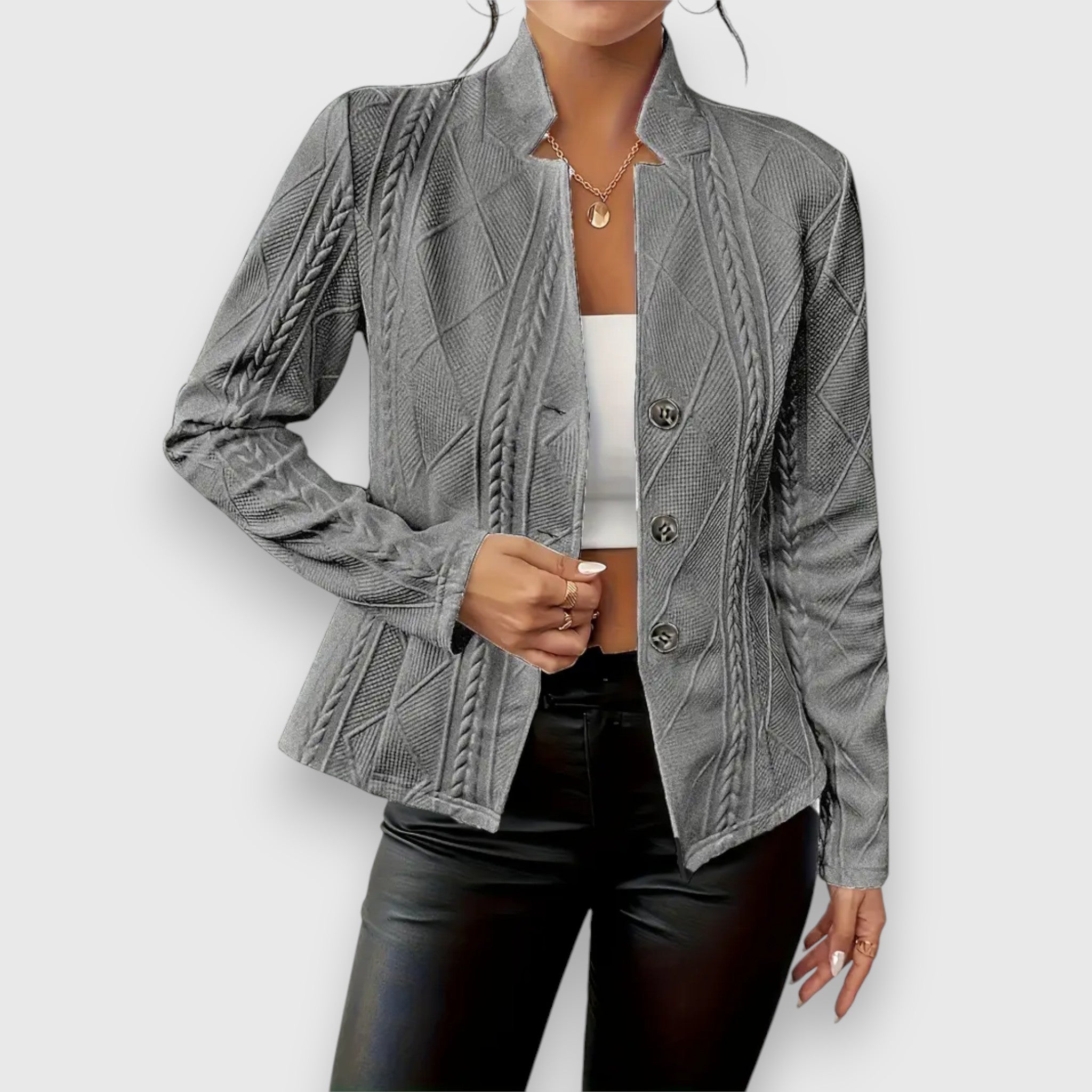 Women's Formal Work Blazer Jacket | Textured