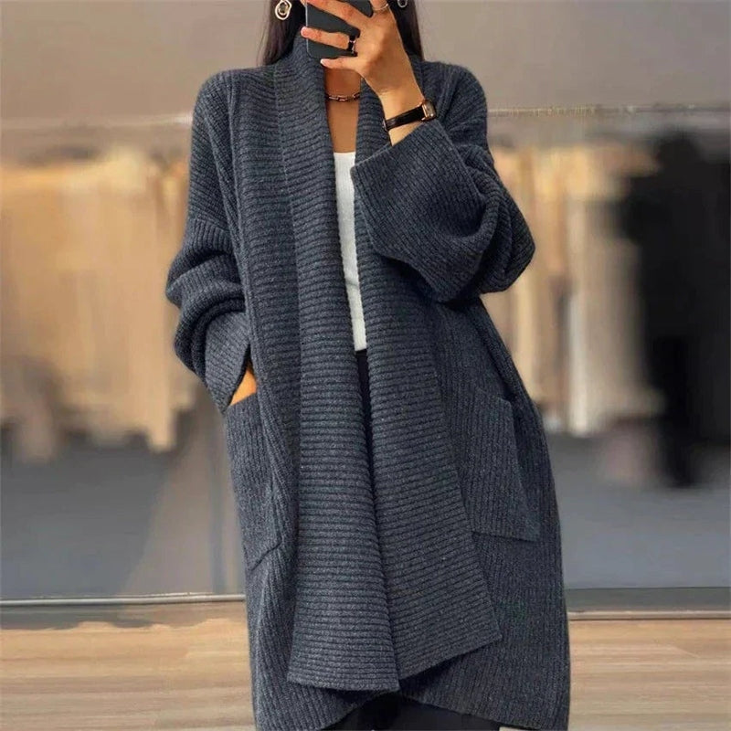 Women's Longline Knit Cardigan | Open Front