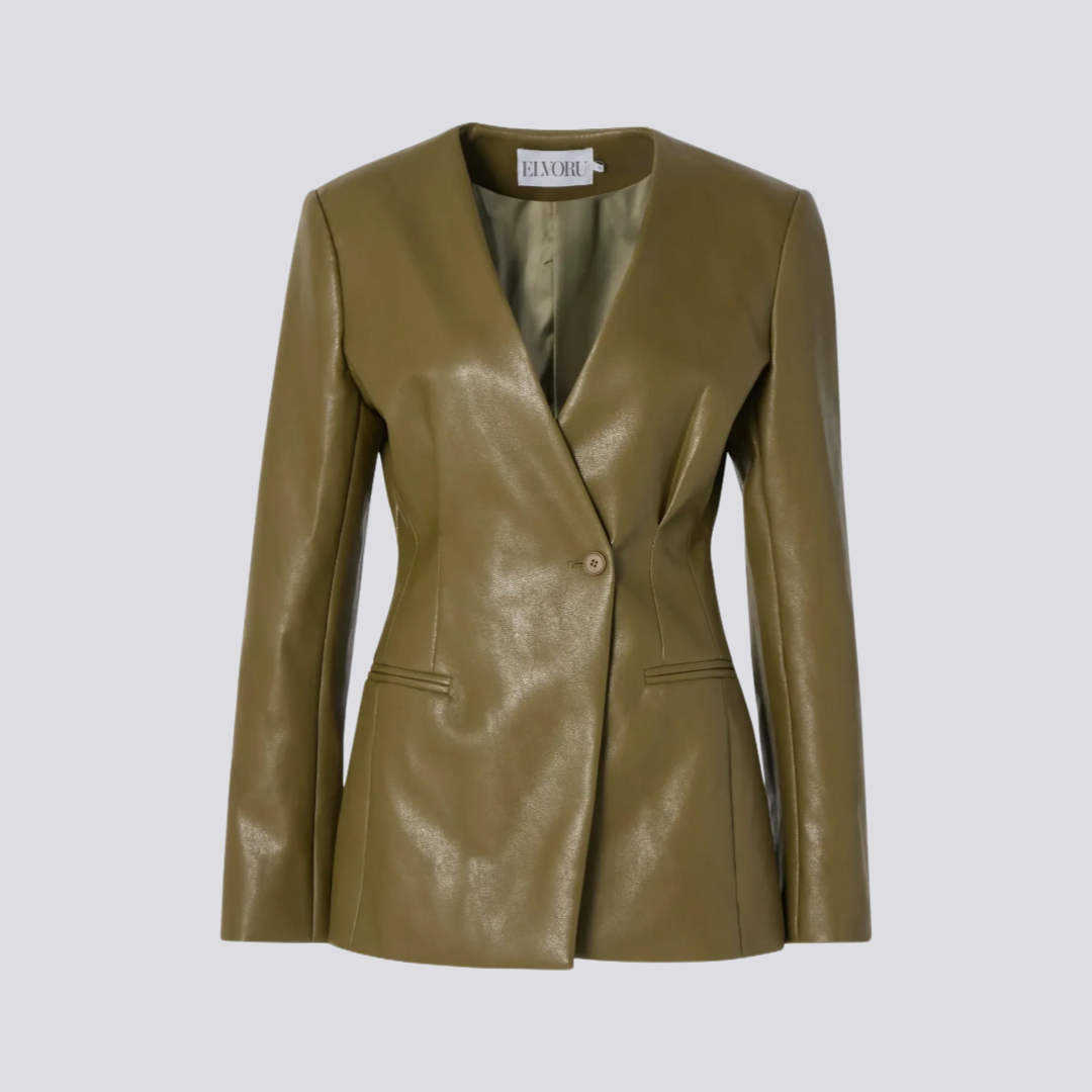Women’s V-Neck Fitted Blazer | Single-Button