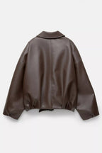 Women’s Zip-Up Oversized Jacket | Belted