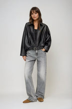 Women’s Zip-Up Oversized Jacket | Belted