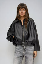 Women’s Zip-Up Oversized Jacket | Belted