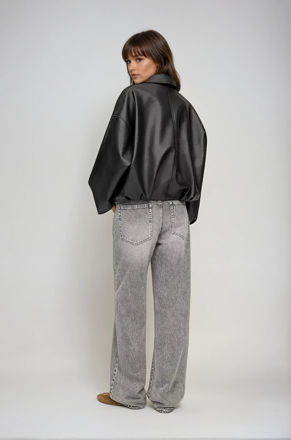 Women’s Zip-Up Oversized Jacket | Belted
