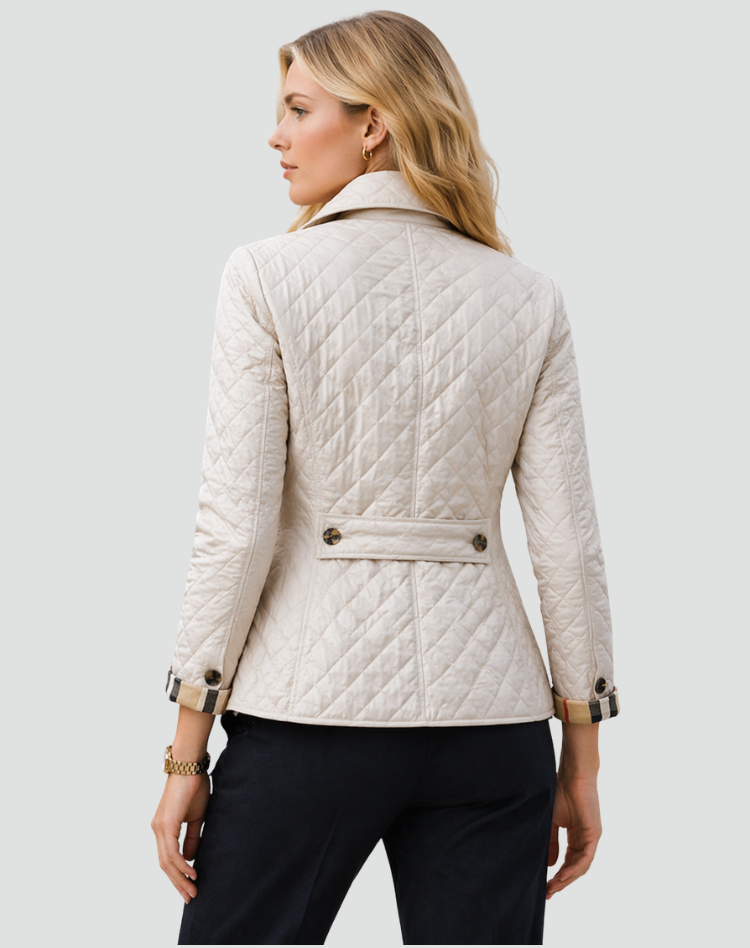 Women's Collared Quilted Jacket | Stylish