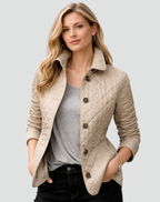 Women's Collared Quilted Jacket | Stylish