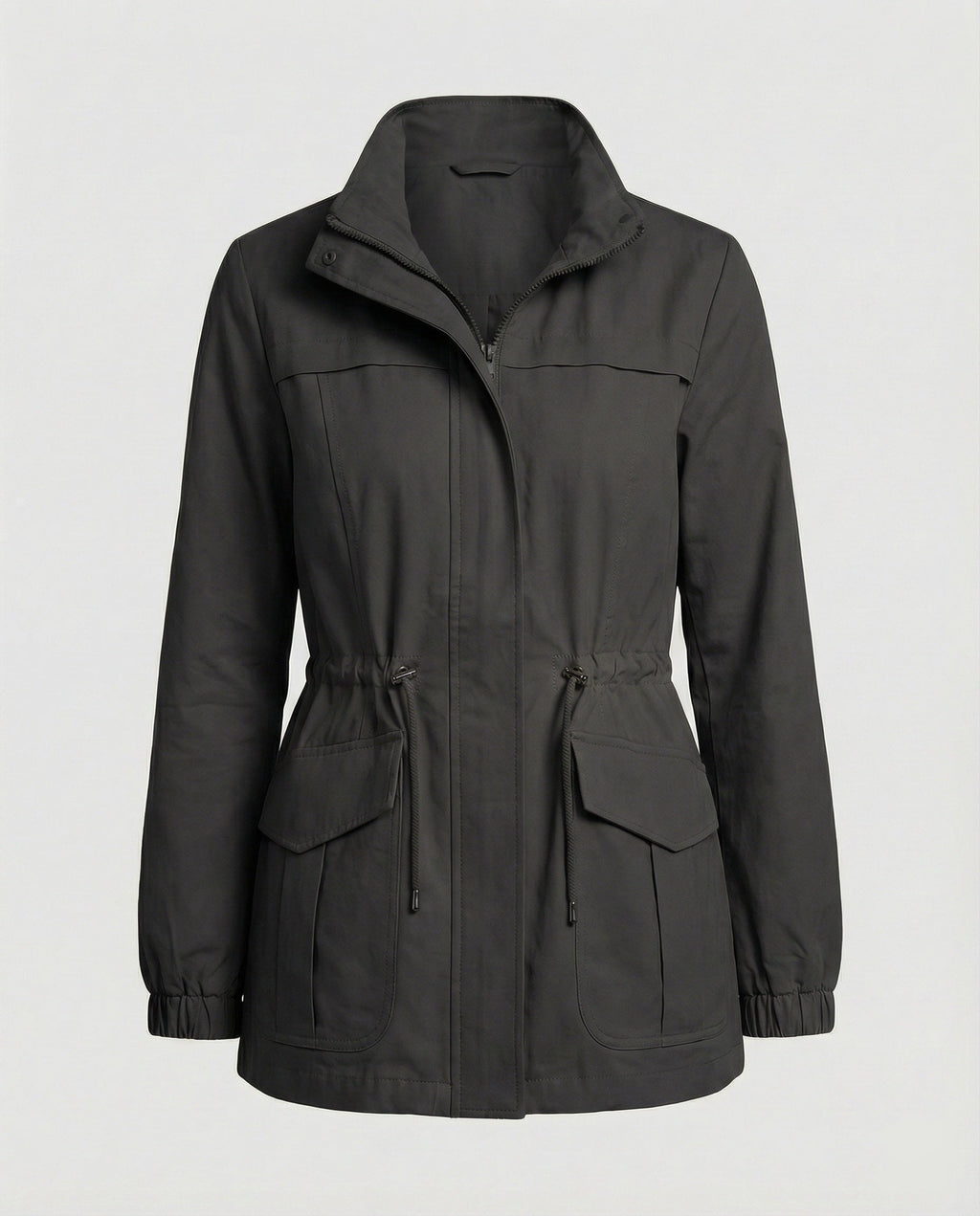 Women's Casual Zipper Jacket | Adjustable Waist