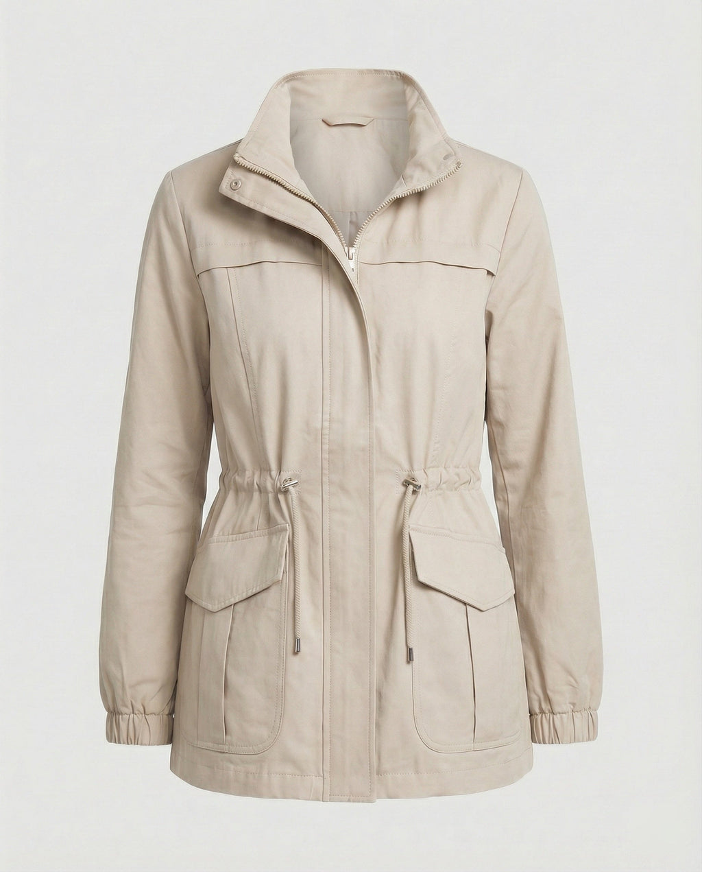 Women's Casual Zipper Jacket | Adjustable Waist