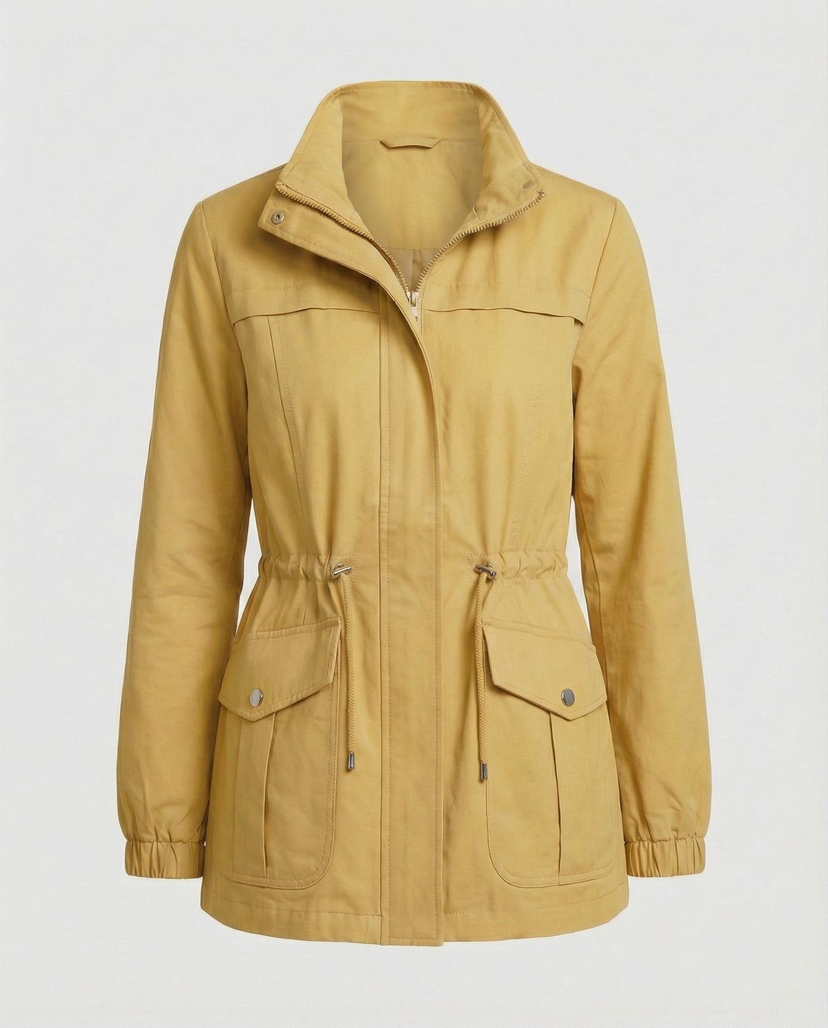 Women's Casual Zipper Jacket | Adjustable Waist
