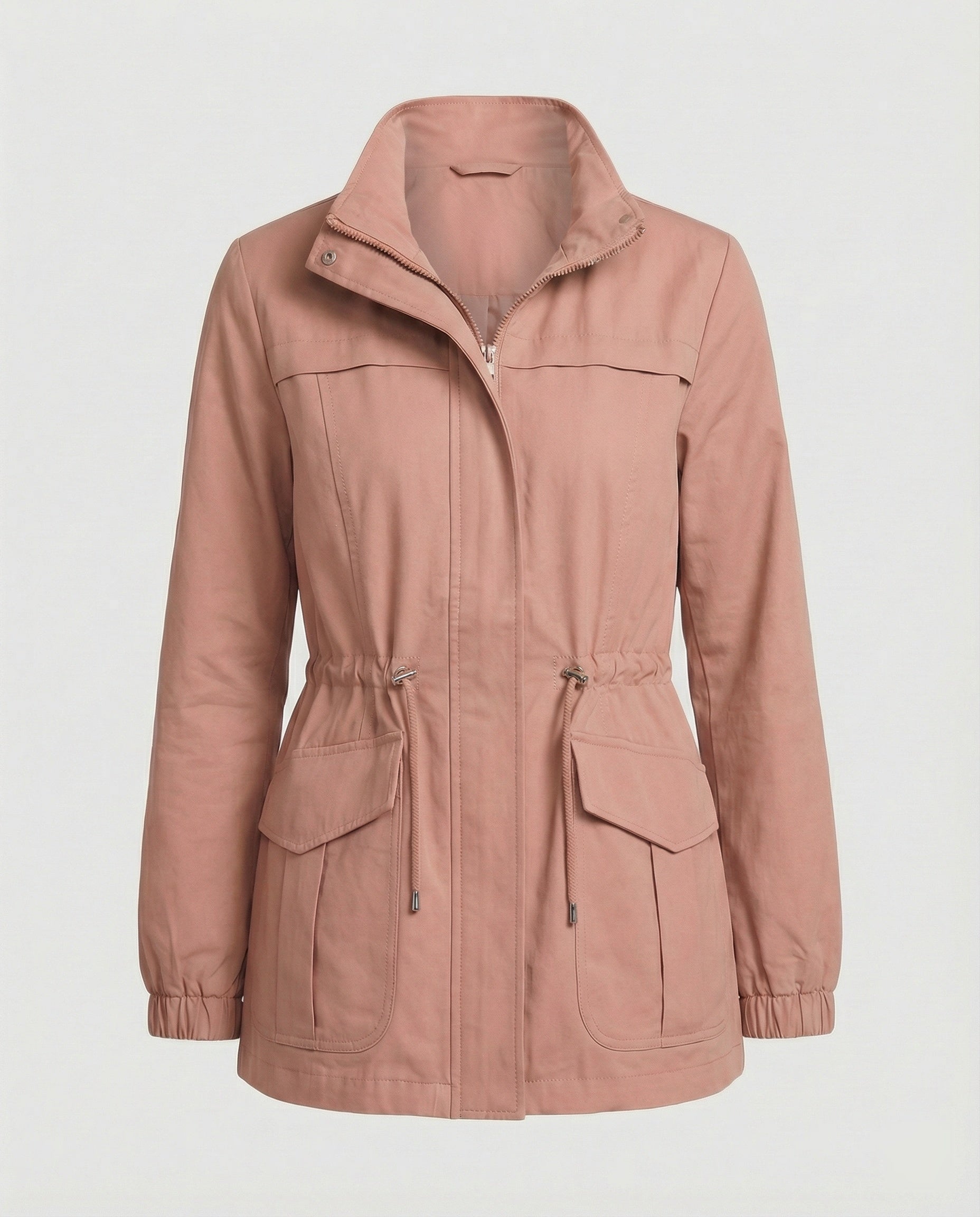 Women's Casual Zipper Jacket | Adjustable Waist