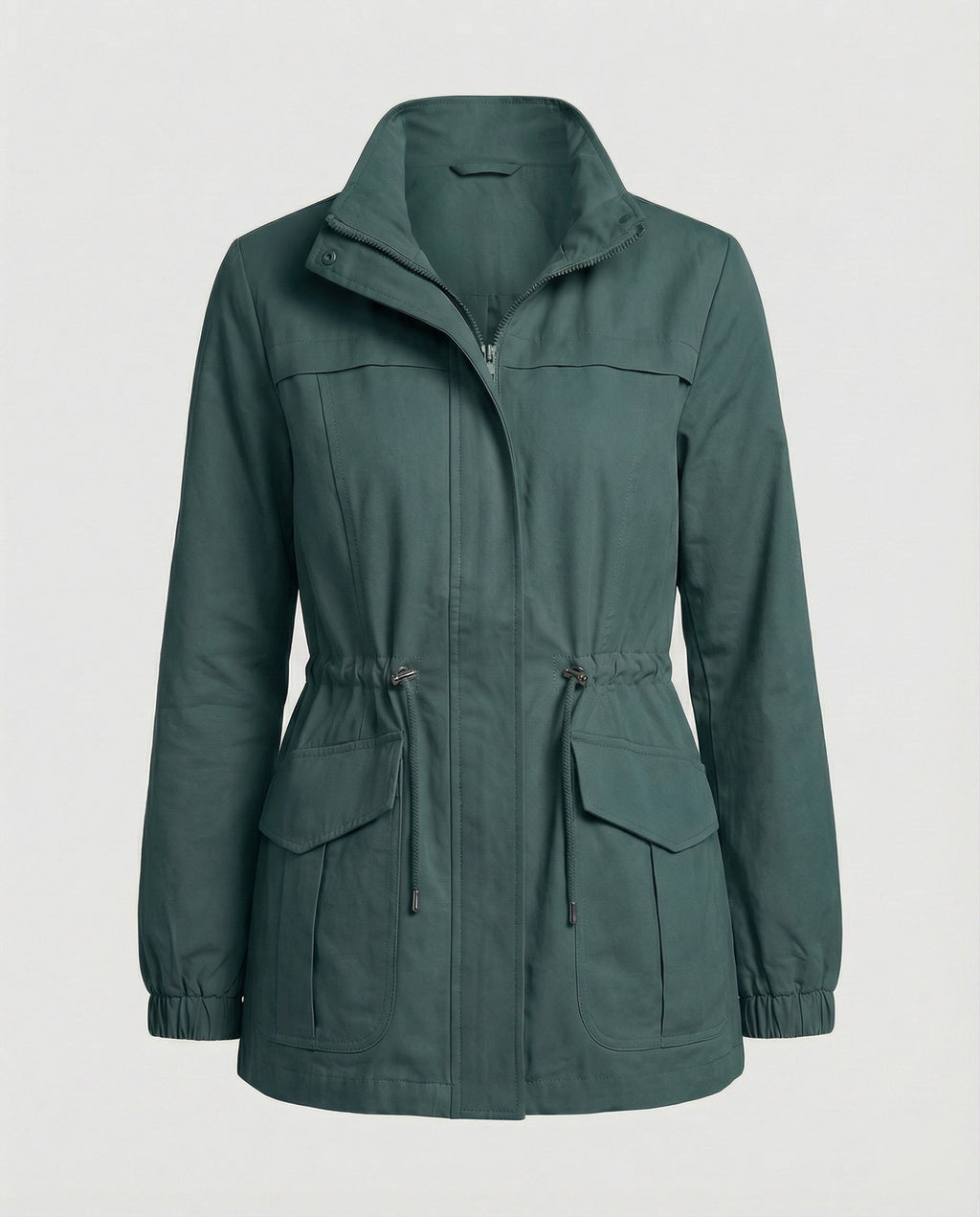 Women's Casual Zipper Jacket | Adjustable Waist
