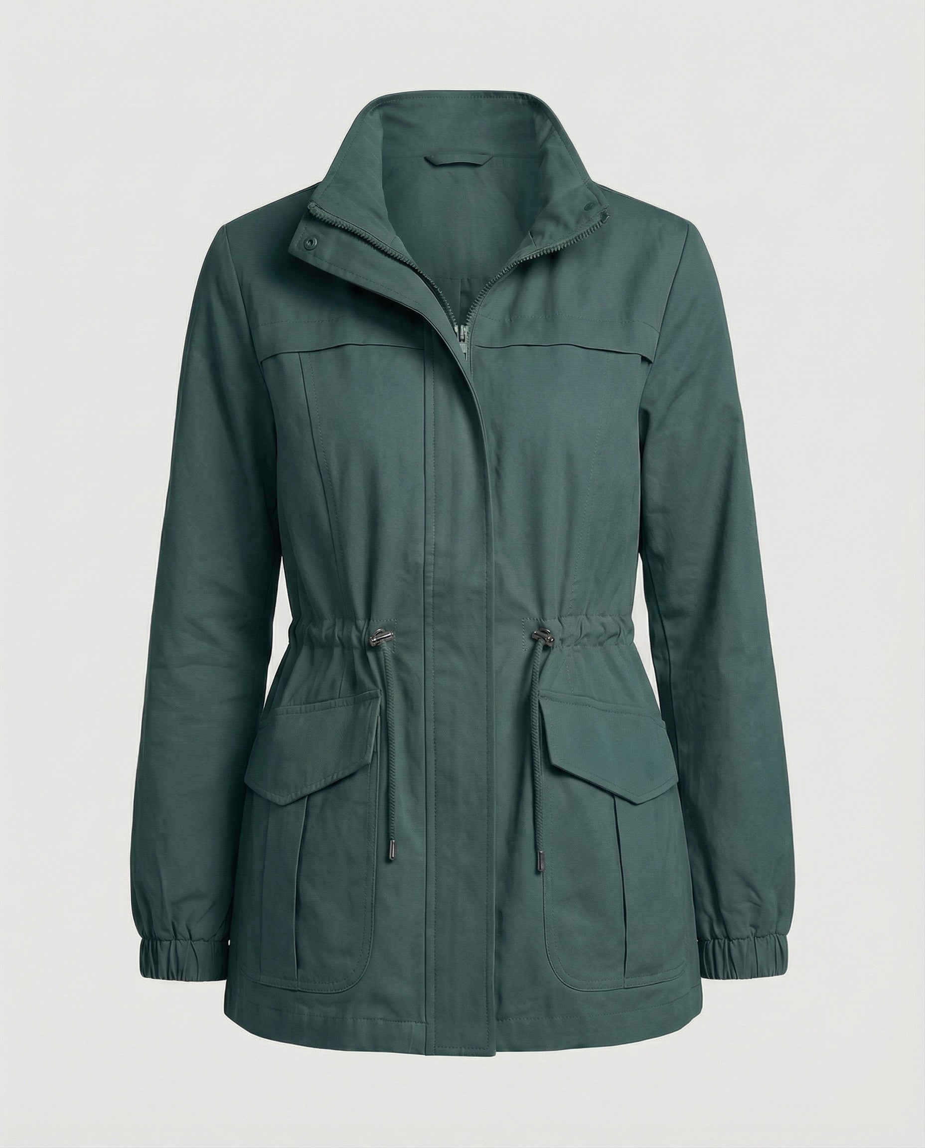 Women's Casual Zipper Jacket | Adjustable Waist