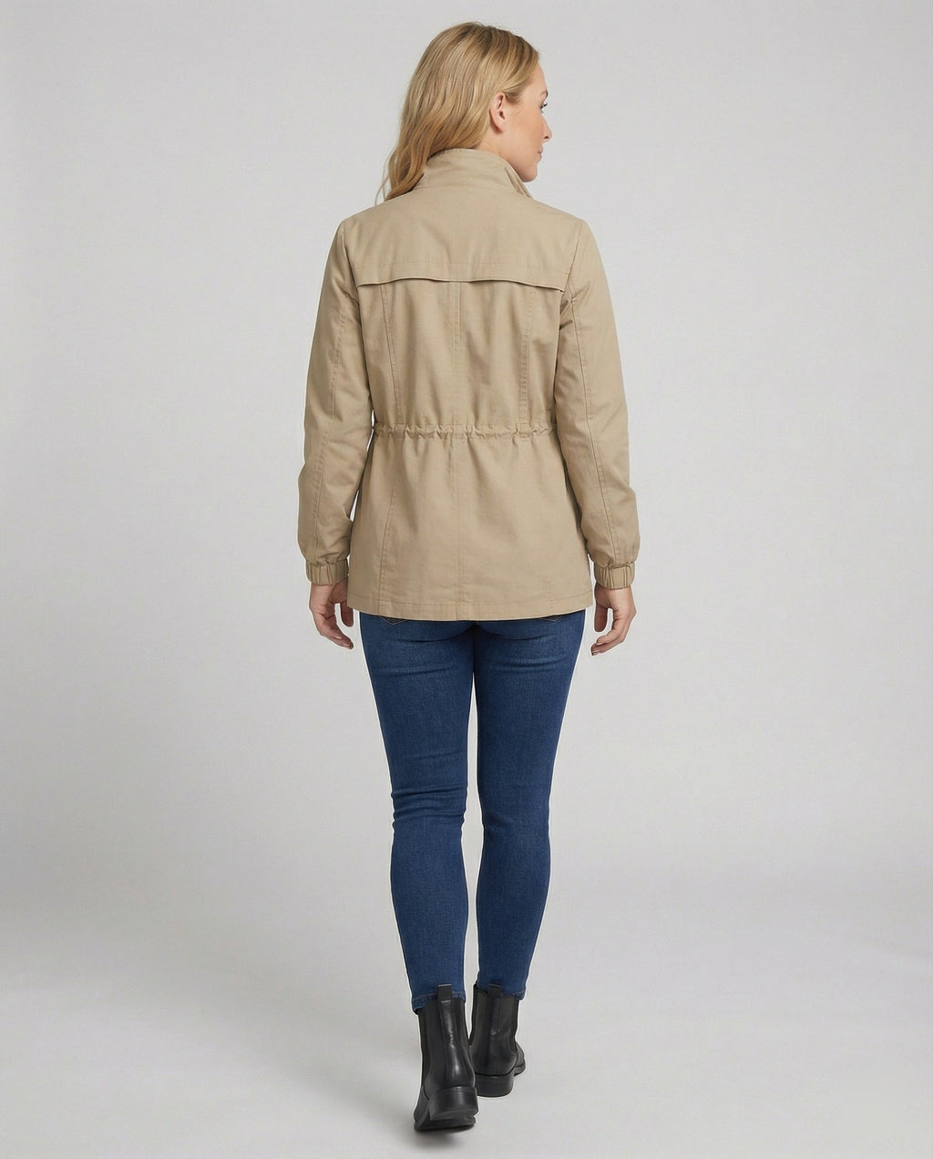 Women's Casual Zipper Jacket | Adjustable Waist
