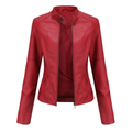Women’s Stand Collar Biker Jacket | Zip Pockets