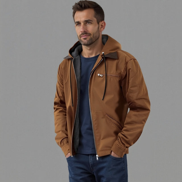 Men's Removeable Hooded Jacket | Zipper