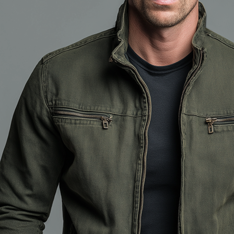 Men's Vintage Zipper Jacket | Zip Pockets