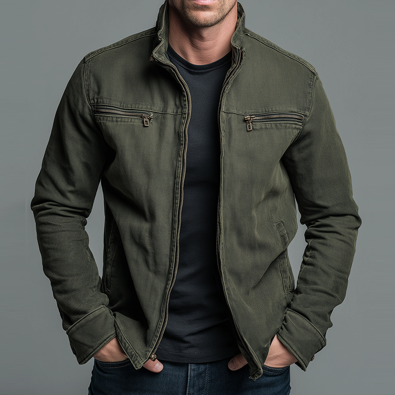 Men's Vintage Zipper Jacket | Zip Pockets