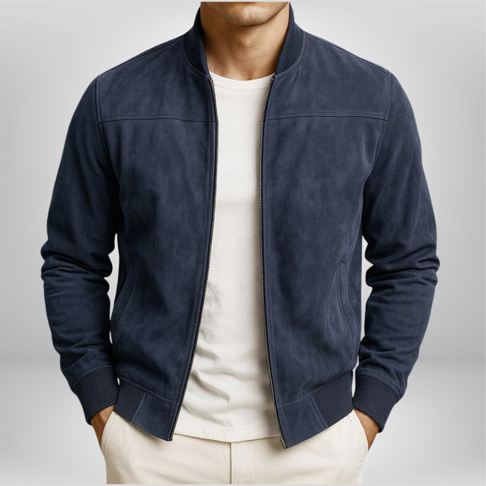 Men's Textured Zipper Jacket | Bomber