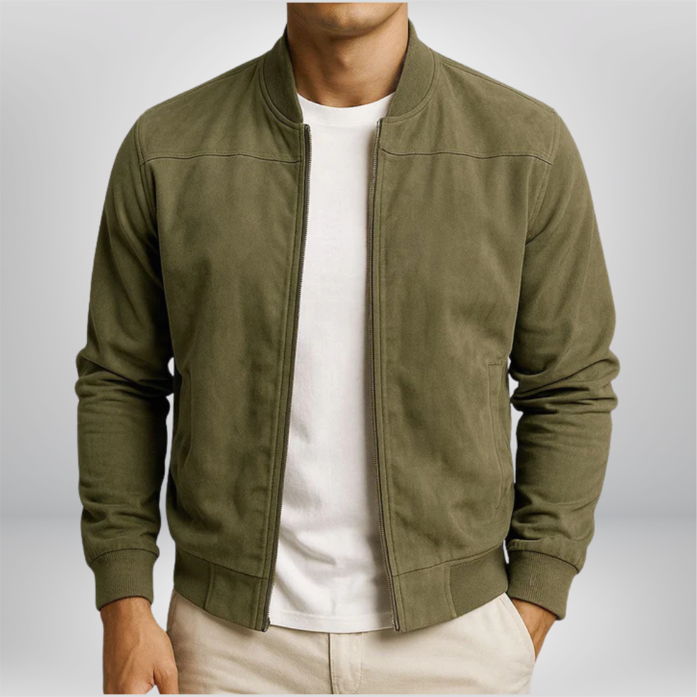 Men's Textured Zipper Jacket | Bomber