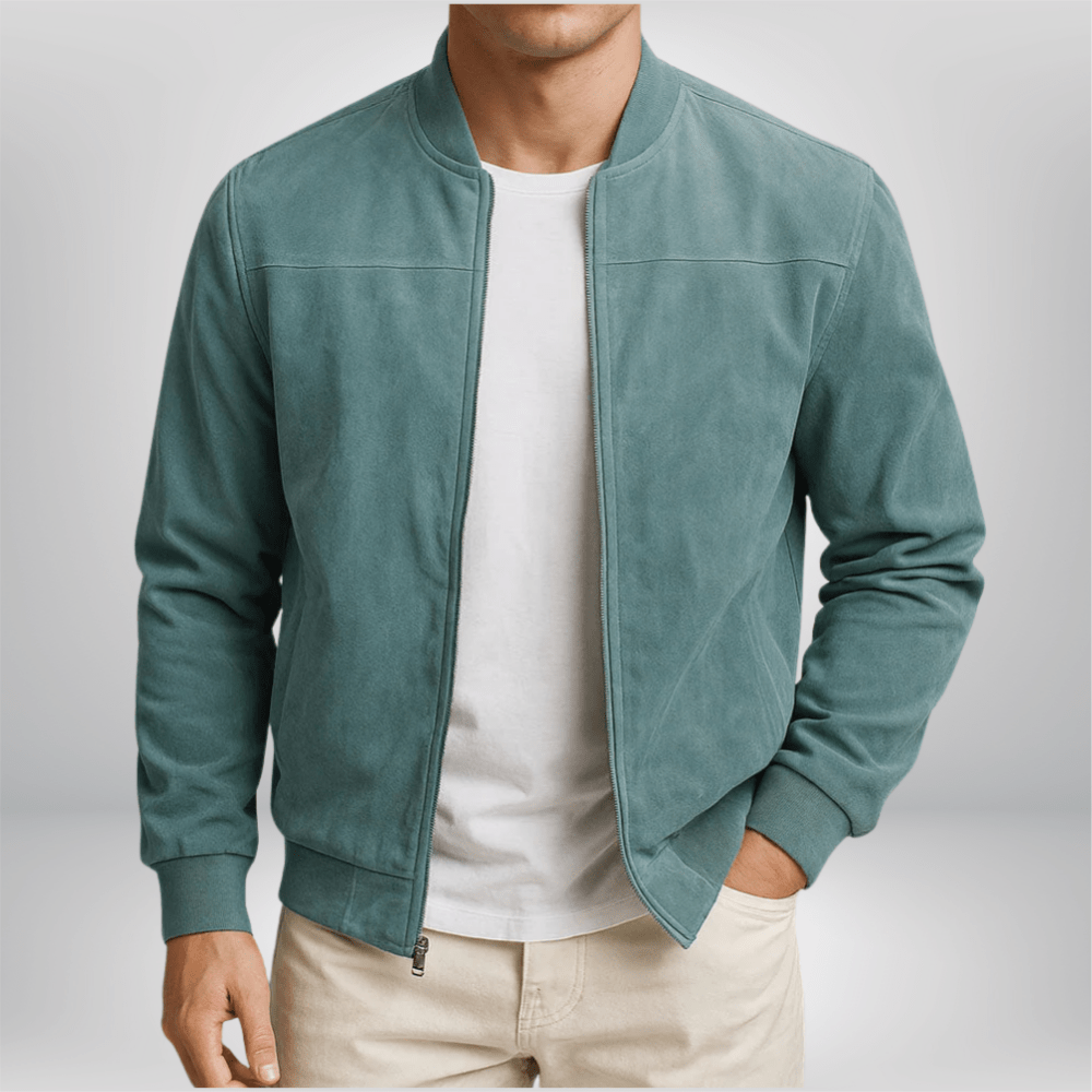 Men's Textured Zipper Jacket | Bomber