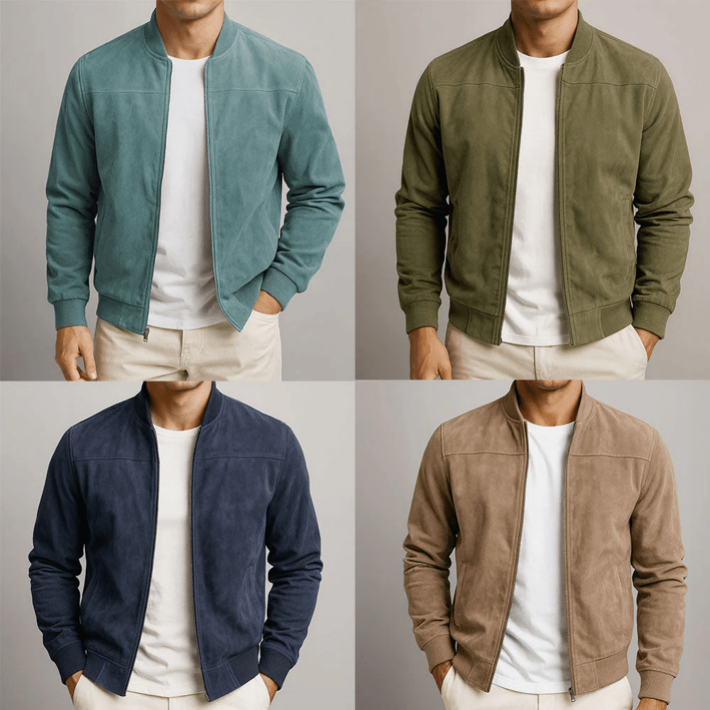 Men's Textured Zipper Jacket | Bomber
