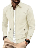 Men's Textured Zipper Jacket | Zip Pockets
