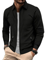 Men's Textured Zipper Jacket | Zip Pockets
