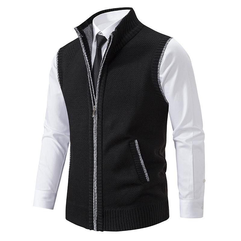 Men's Elegant Knit Sweater Vest | Zip-Front