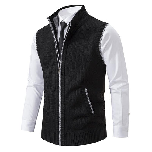 Men's Elegant Knit Sweater Vest | Zip-Front