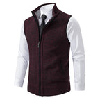 Men's Elegant Knit Sweater Vest | Zip-Front