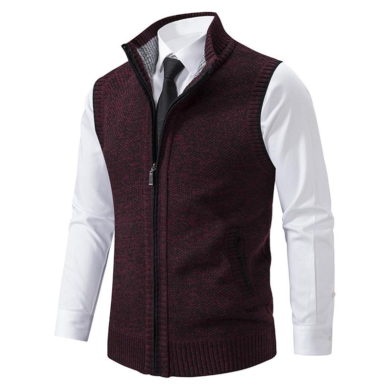 Men's Elegant Knit Sweater Vest | Zip-Front