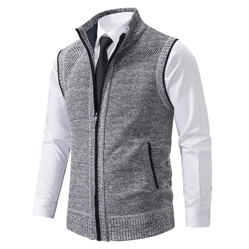 Men's Elegant Knit Sweater Vest | Zip-Front