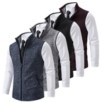 Men's Elegant Knit Sweater Vest | Zip-Front