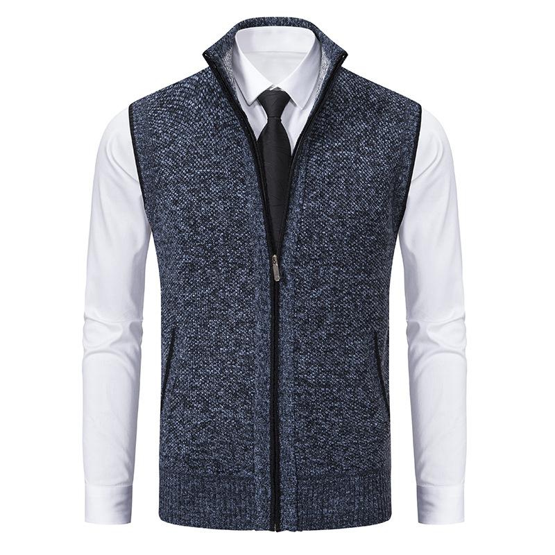 Men's Elegant Knit Sweater Vest | Zip-Front