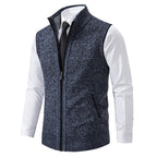 Men's Elegant Knit Sweater Vest | Zip-Front