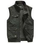 Men's Multi Pocket with High Collar Vest | Zip