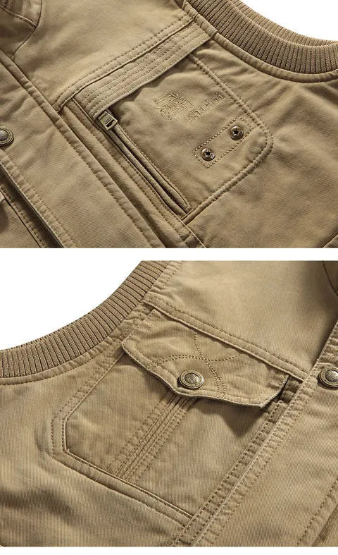 Men's Multi Pocket with High Collar Vest | Zip
