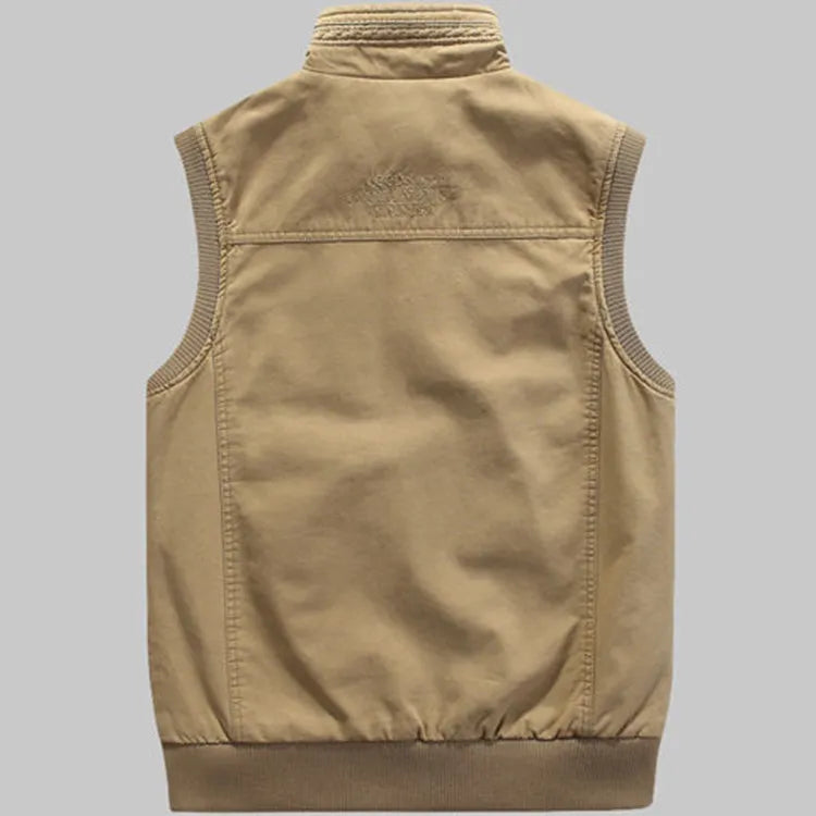 Men's Multi Pocket with High Collar Vest | Zip