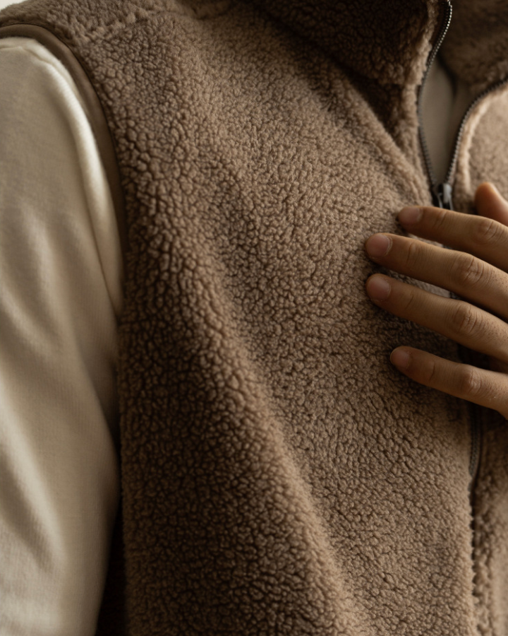 Men's Sherpa-Style Zip-Front Vest | Stylish