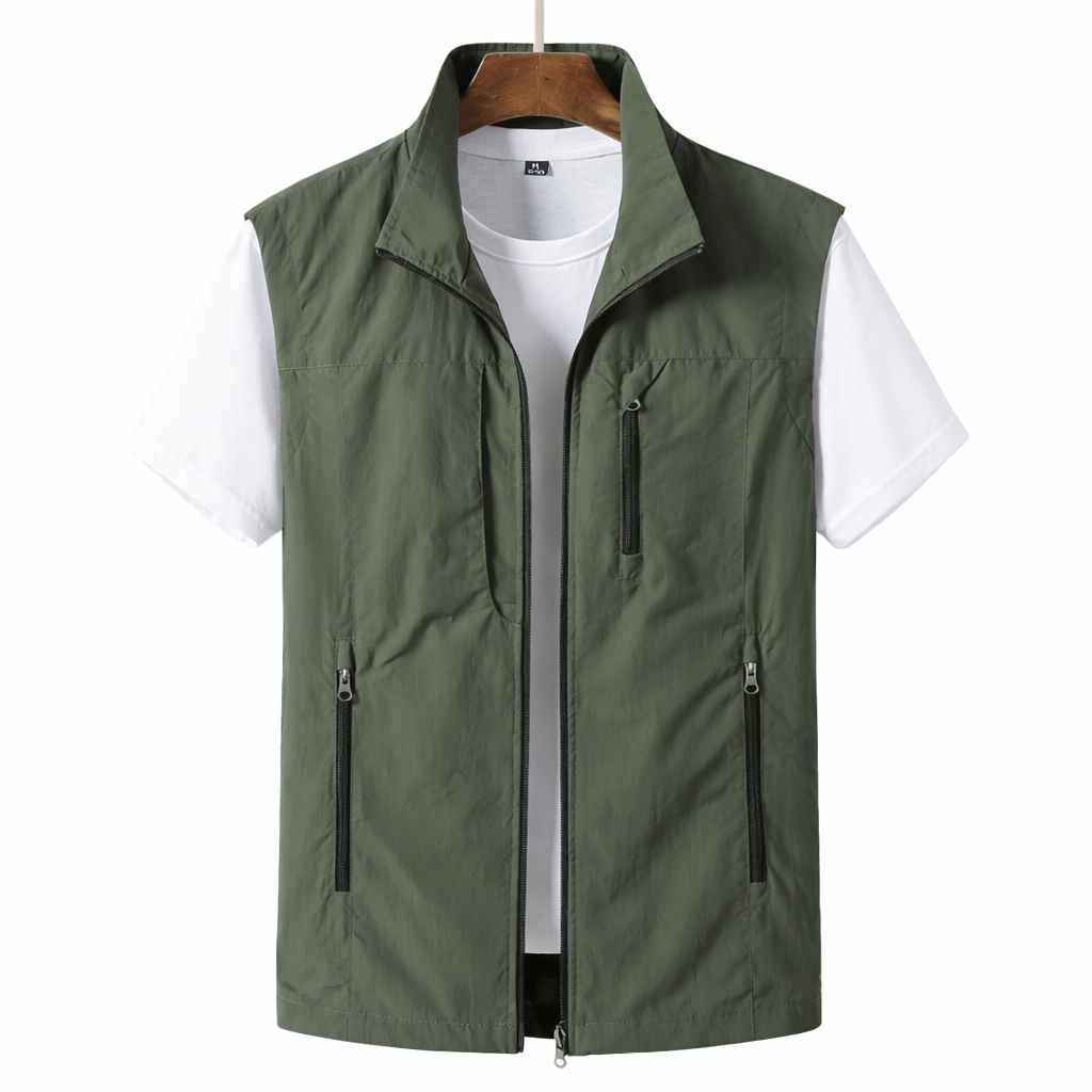 Men's Sleeveless Outdoor Vest | Stand Collar