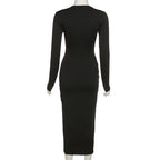 Women’s Evening Bodycon Crossed Neckline Dress | Maxi