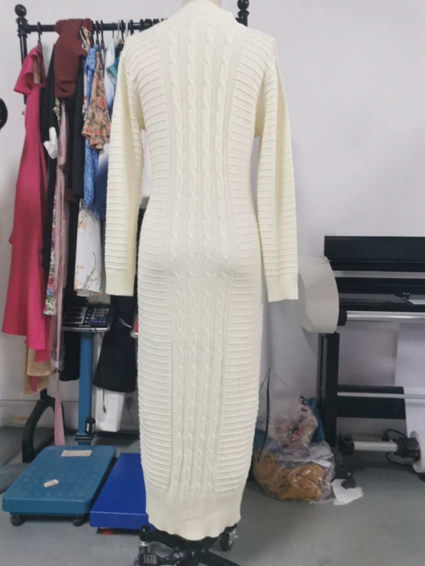 Women’s Knit Winter Bodycon Dress | Maxi
