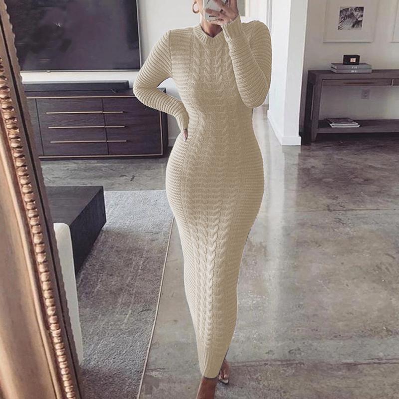 Women’s Knit Winter Bodycon Dress | Maxi