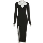 Women’s Evening Bodycon Crossed Neckline Dress | Maxi