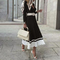 Women's Ribbed Pleated Midi Knit Dress | Waist Belt
