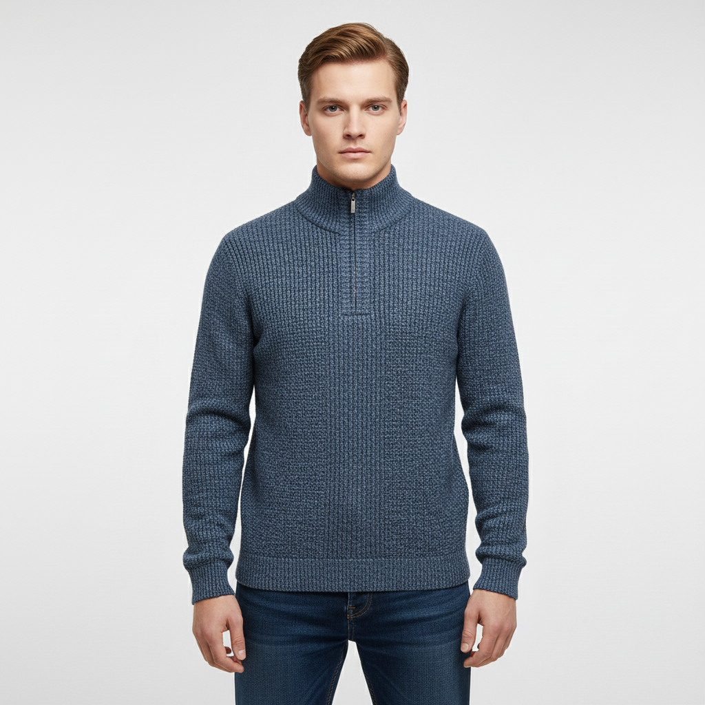 Men’s Textured Half Zip Sweater | Winter