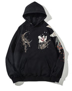 Men's Streetwear Oversized Black Hoodie | Graphic