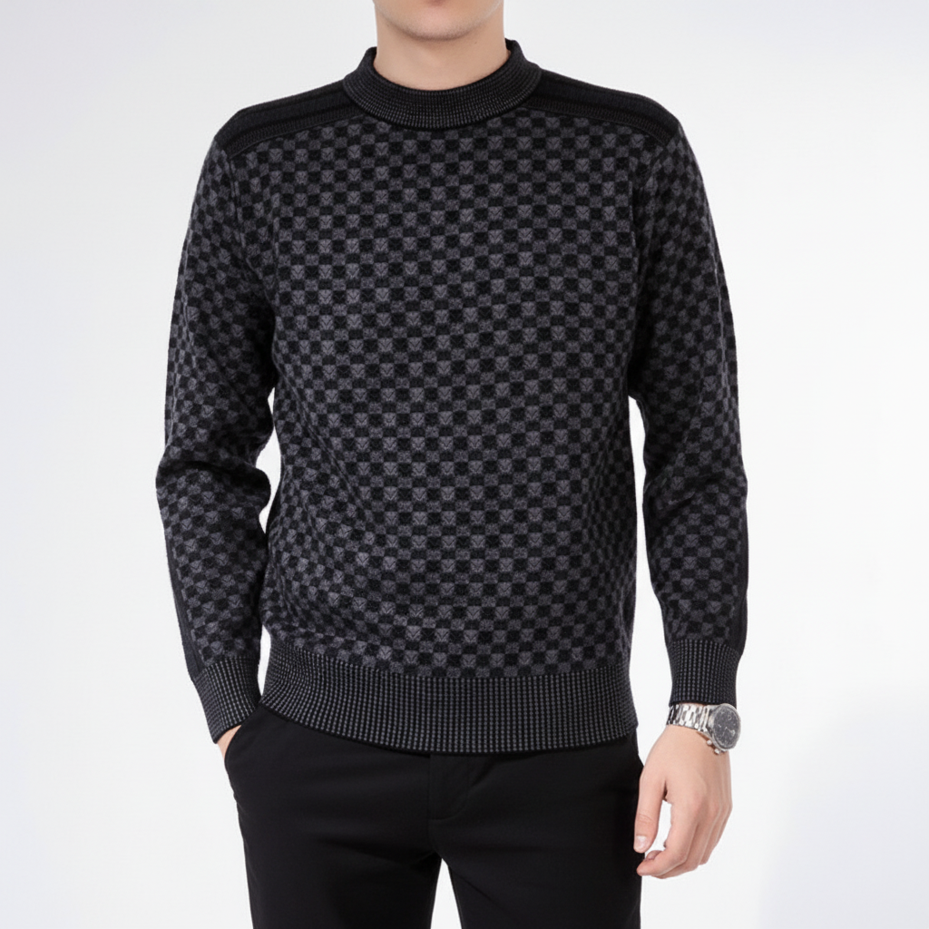 Men’s Printed Crew Neck Sweater | Fall