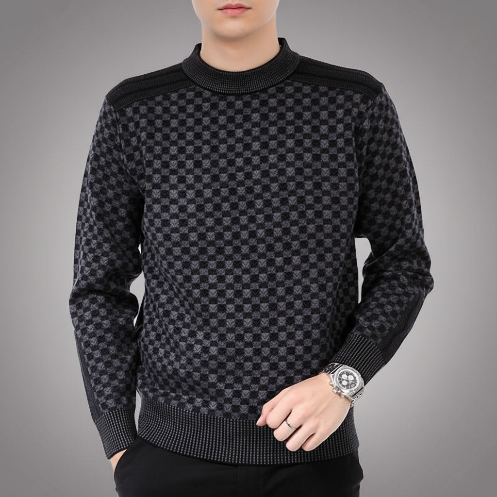 Men’s Printed Crew Neck Sweater | Fall
